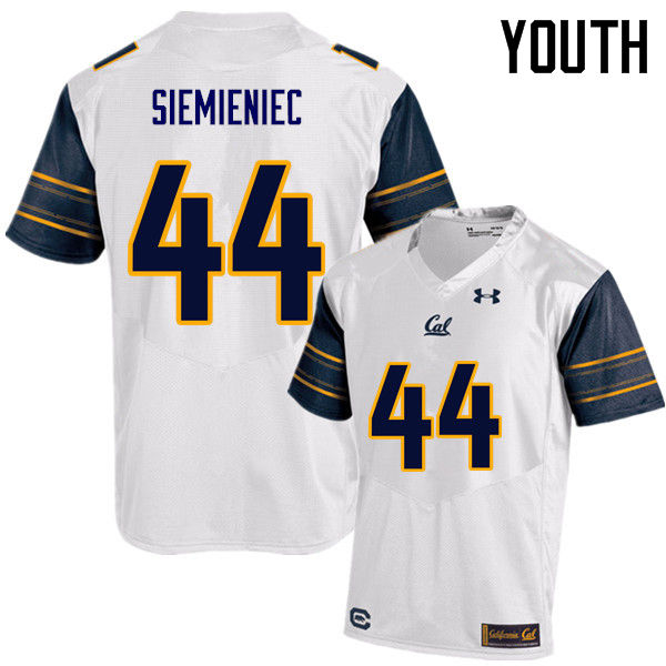 Youth #44 Gabe Siemieniec Cal Bears (California Golden Bears College) Football Jerseys Sale-White - Click Image to Close